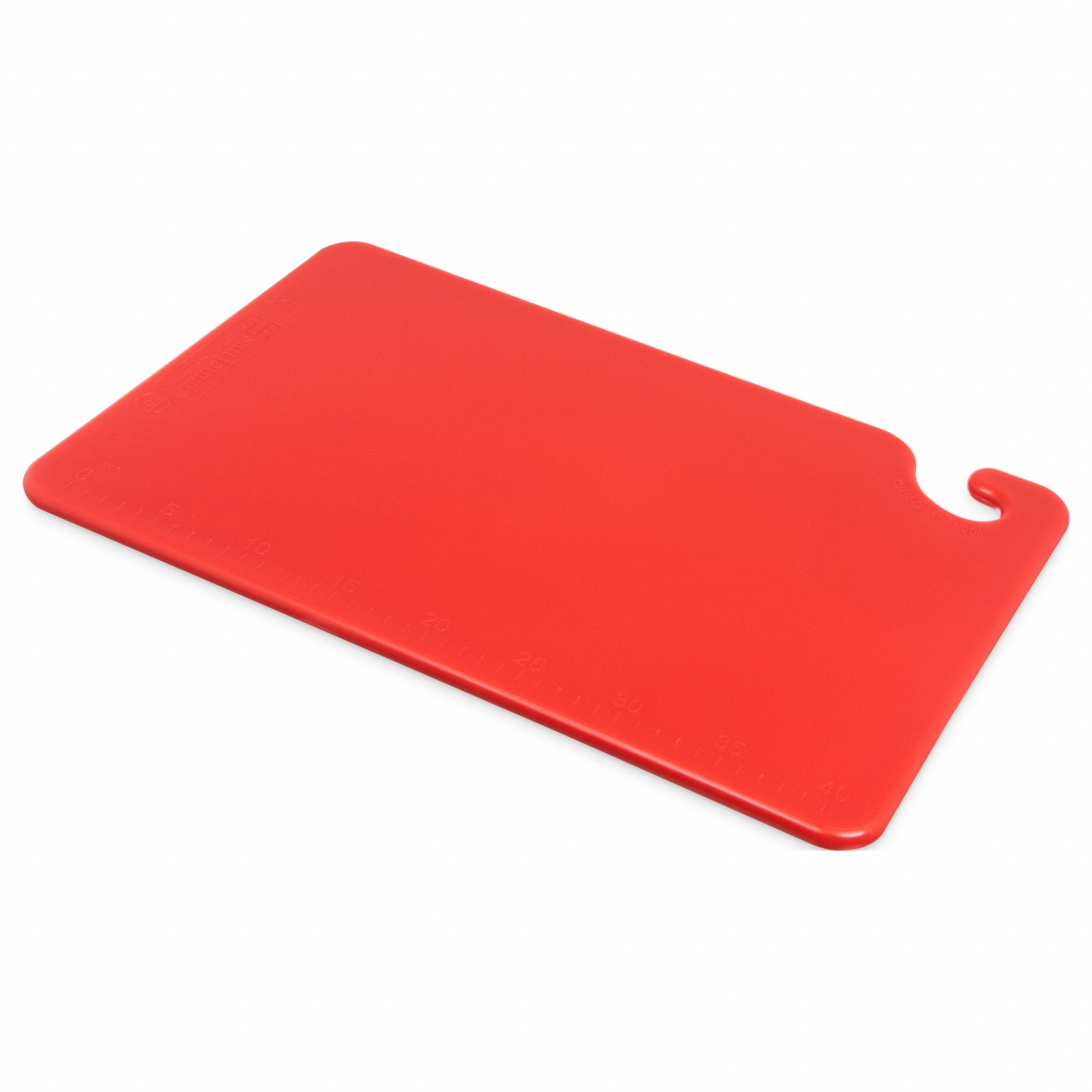 Cutting Board: 18 in Overall Lg, 12 in Overall Wd, Red, Co-Polymer, NSF Certified