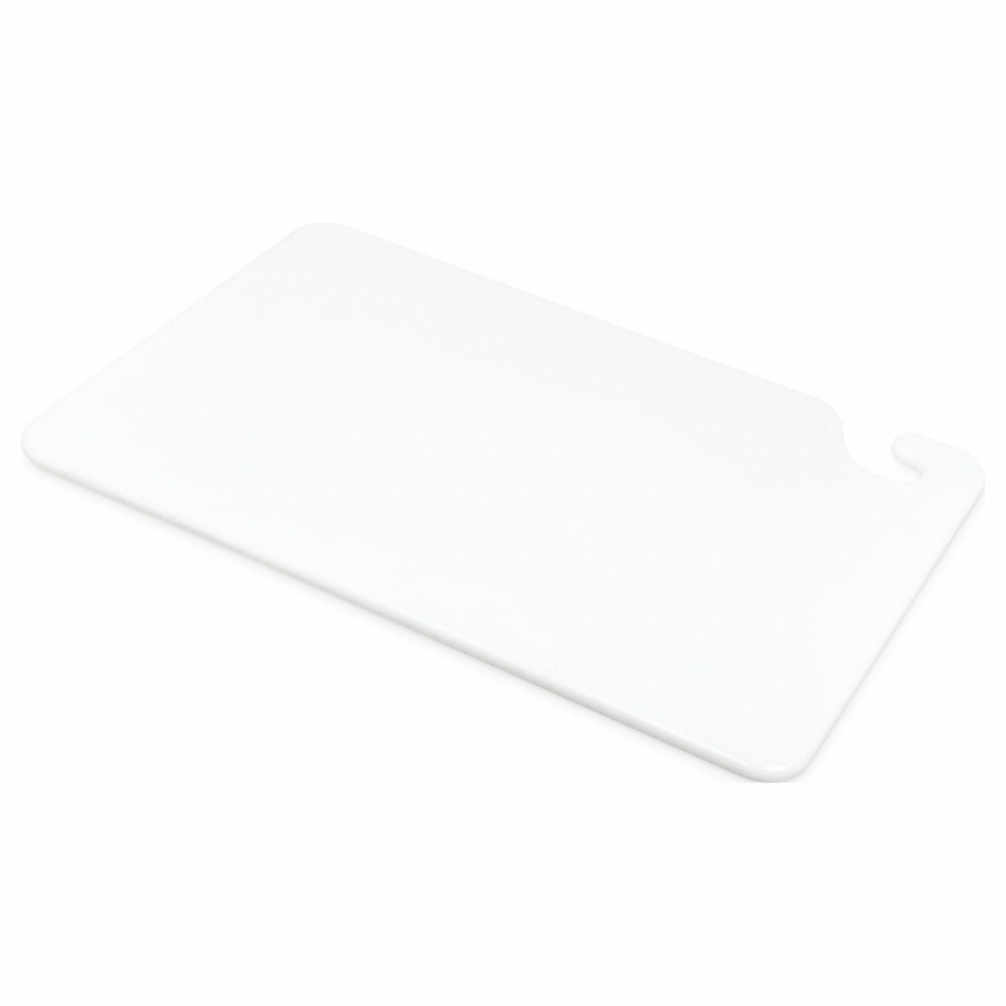 Cutting Board: 18 in Overall Lg, 12 in Overall Wd, White, Co-Polymer, NSF Certified