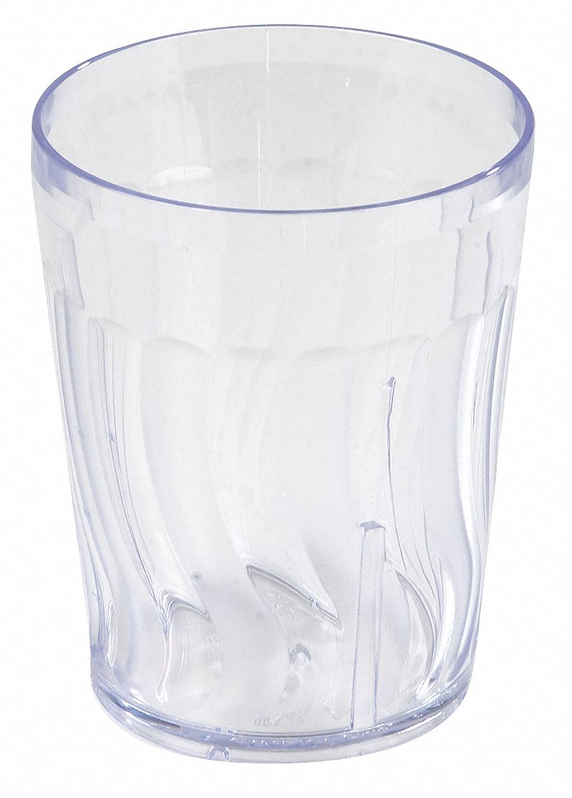 Tumbler: Swirl, SAN, 13.2 fl oz Capacity, Clear, 3 1/4 in Dia, Clear