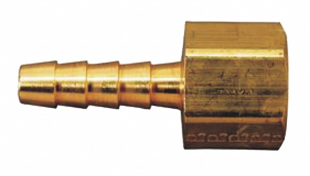 GRAINGER APPROVED Barbed Hose Fitting, Fitting Material Brass x Brass