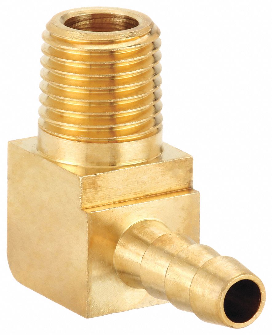 BARBED HOSE FITTING, FOR ¼ IN HOSE ID, HOSE BARB X NPT, ¼ X ¼ IN FITTING SIZE