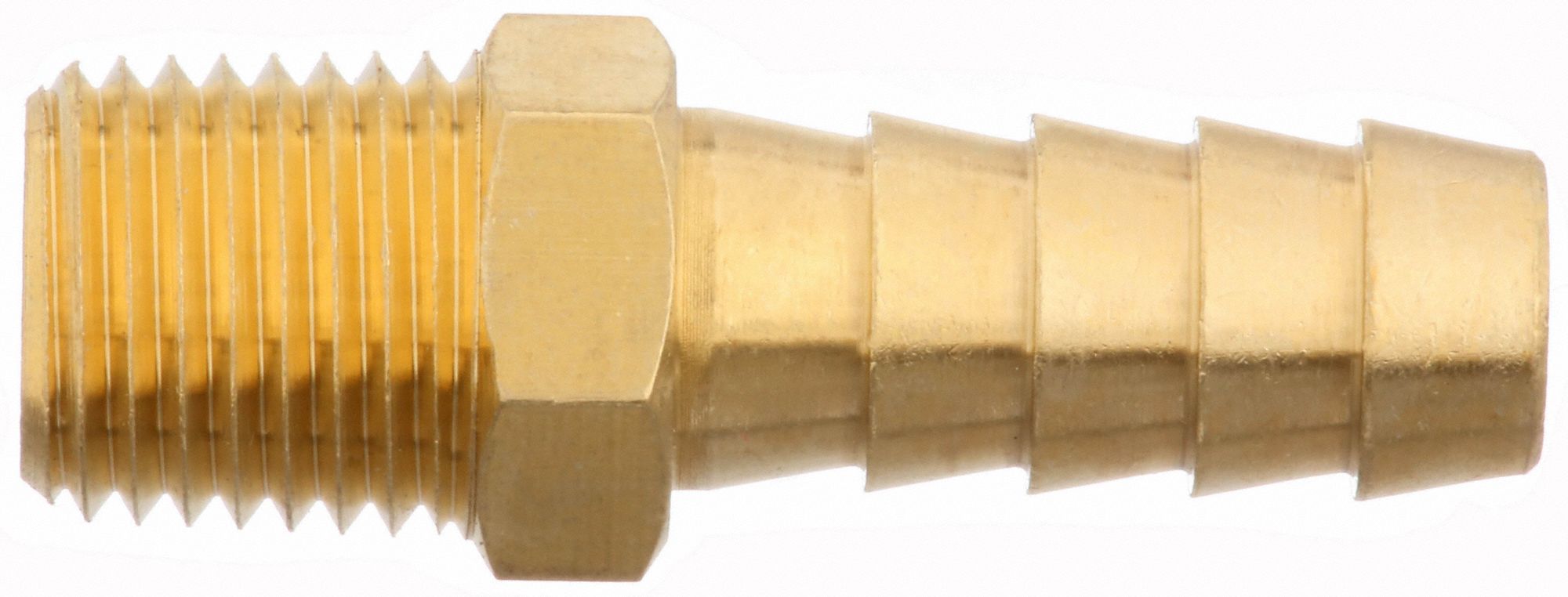 GRAINGER APPROVED Barbed Hose Fitting, Fitting Material Brass x Brass