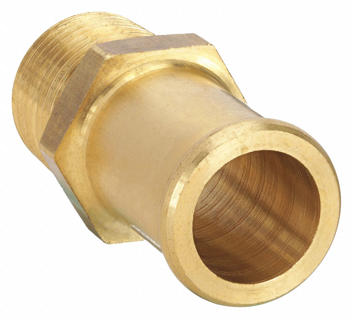 Beaded Hose Fitting: For 5/8 in Hose I.D., 5/8 in x 3/8 in Fitting Size,  Hose Barb x NPT, Rigid