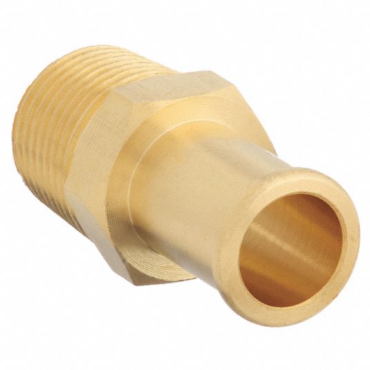 Beaded Hose Fitting: For 5/8 in Hose I.D., 5/8 in x 1/2 in Fitting Size,  Hose Barb x NPT, Rigid