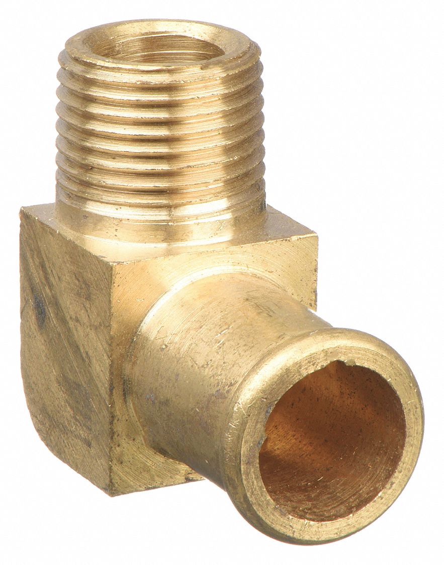 BEADED HOSE FITTING, FOR ¾ IN HOSE ID, ¾ X ½ IN FITTING, HOSE BARB X NPT, RIGID, BRASS