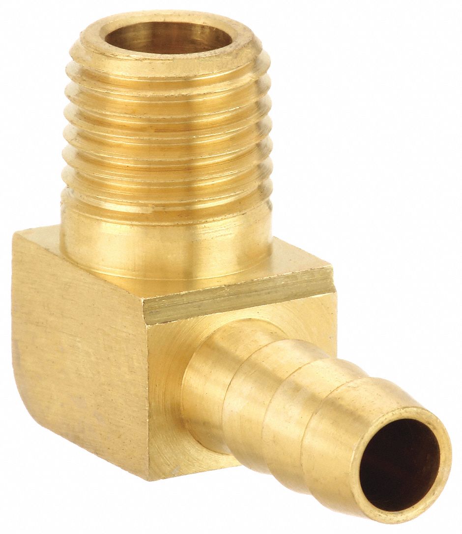 BARBED HOSE FITTING, FOR 5/16 IN HOSE ID, HOSE BARB X NPT, 5/16 X ¼ IN FITTING