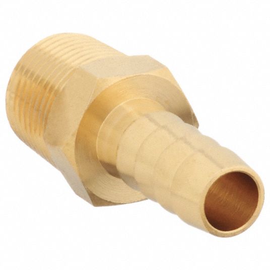 SPEEDAIRE Barbed Hose Fitting: For 1/4 in Hose I.D., Hose Barb x NPT, 1/4  in x 1/4 in Fitting Size