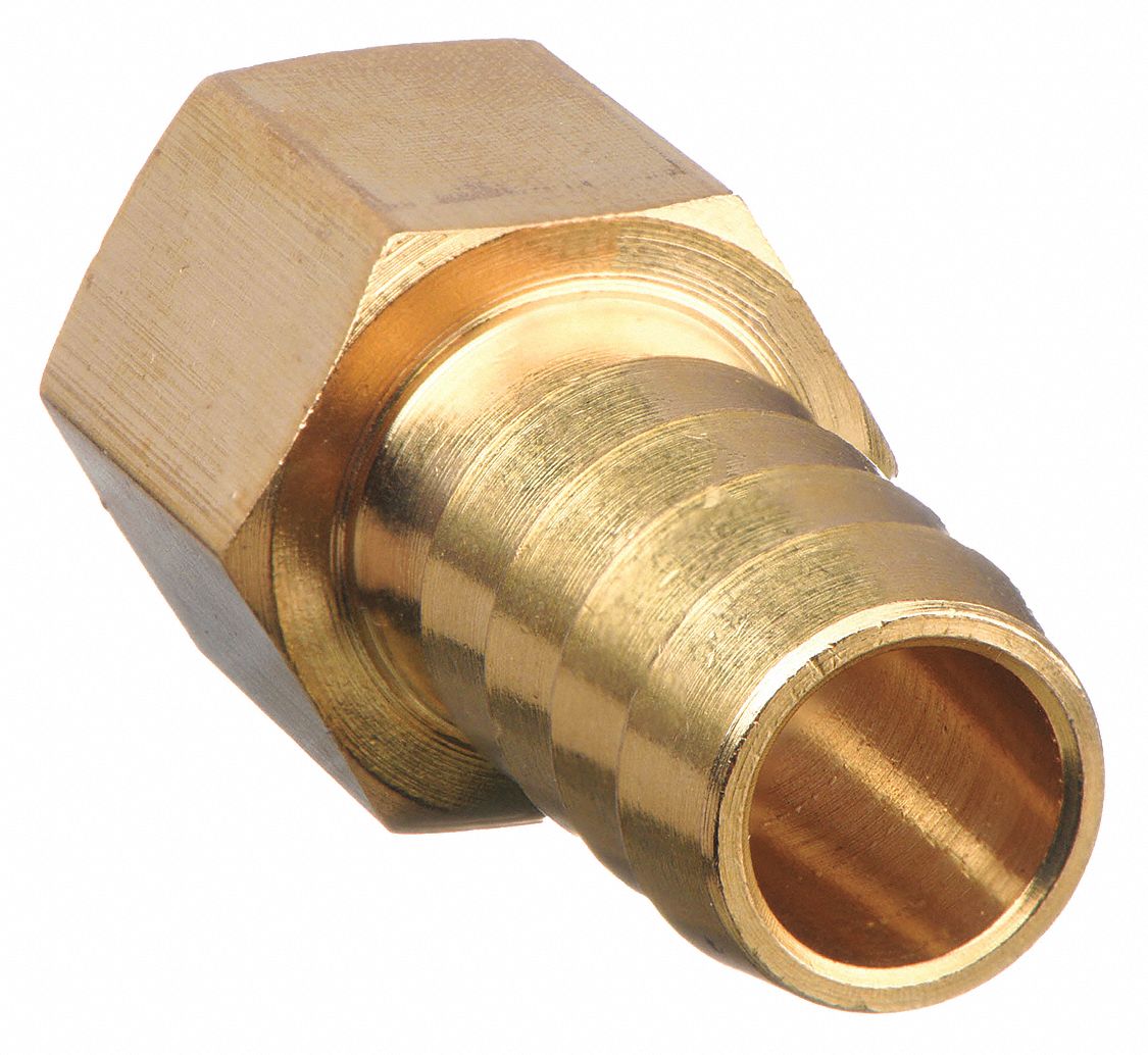 HOSE BARB,1/2 IN,3/8 FNPT,BRASS