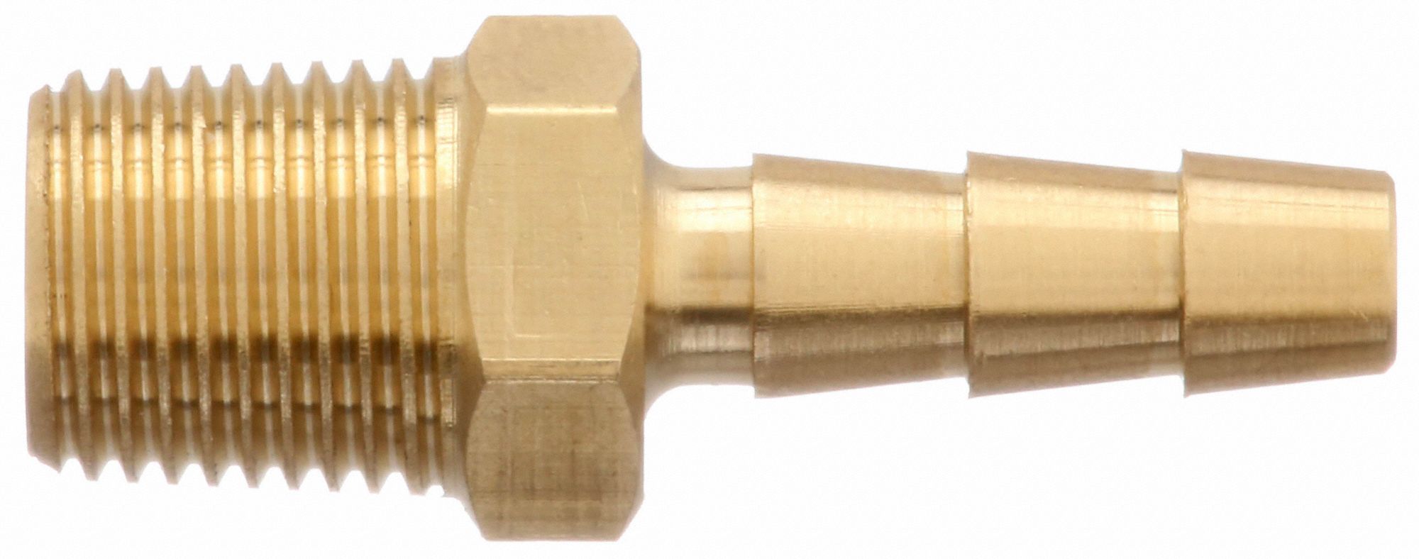 GRAINGER APPROVED Barbed Hose Fitting, Fitting Material Brass x Brass