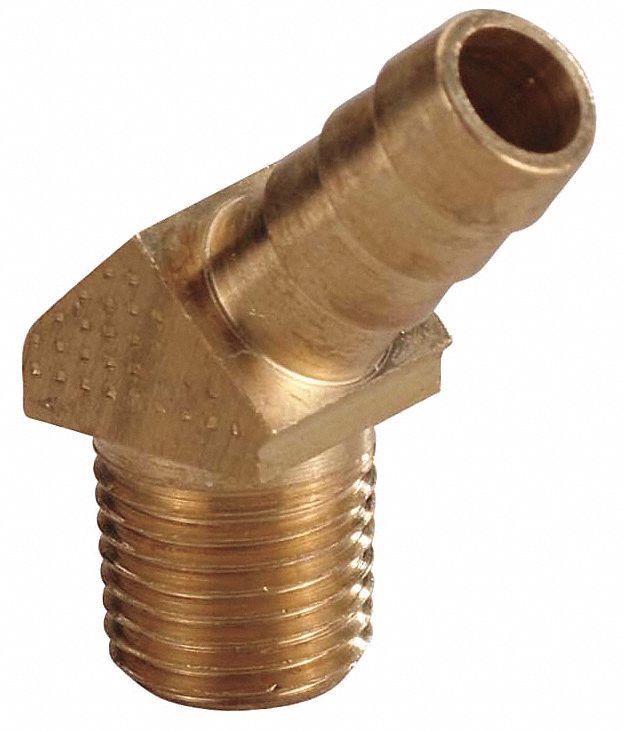 GRAINGER APPROVED Barbed Hose Fitting, Fitting Material Brass x Brass