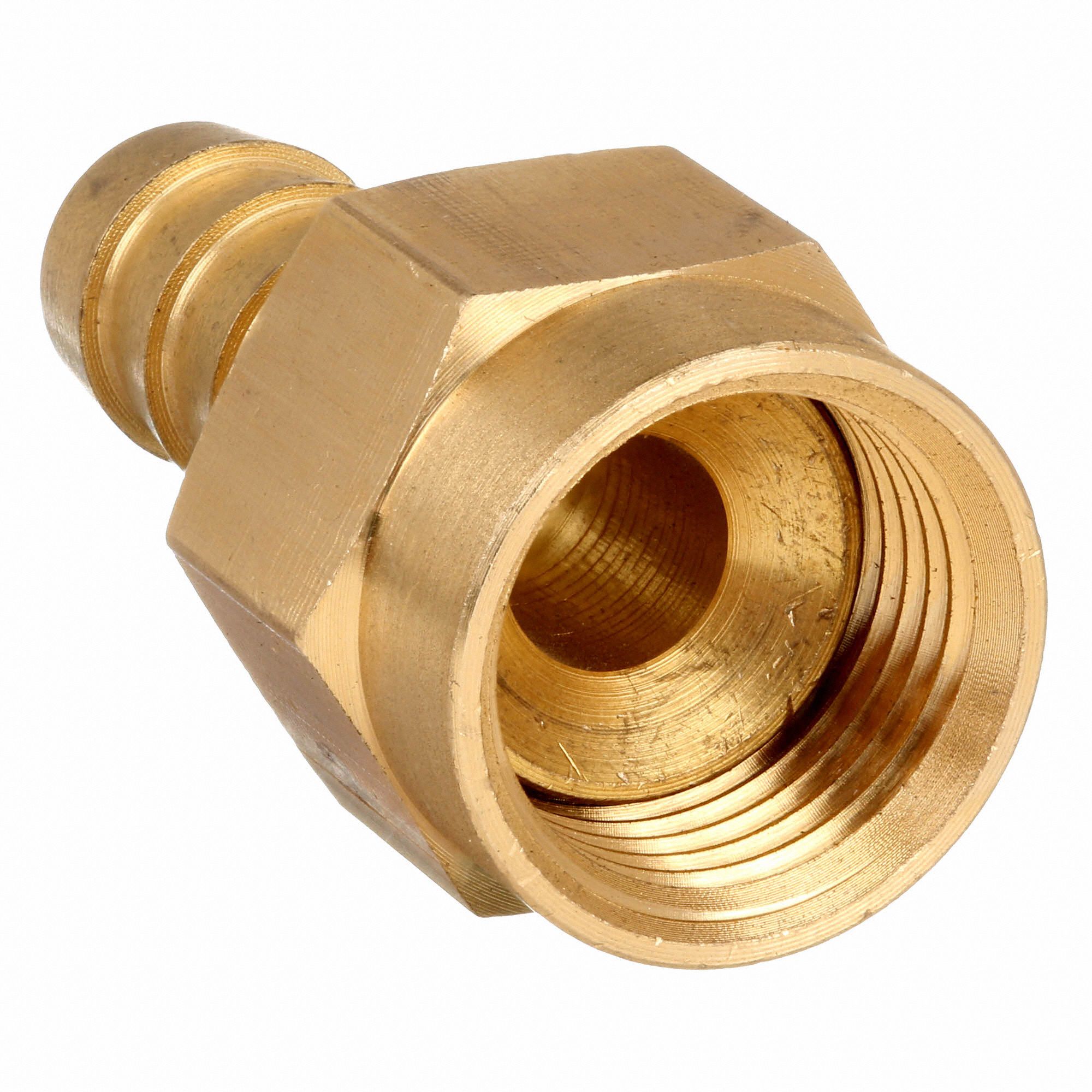GRAINGER APPROVED Barbed Hose Fitting, Fitting Material Brass x Brass