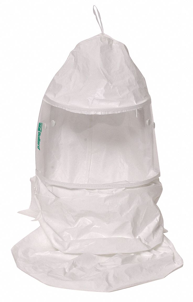 Double Bib Hood: CC20, EVA, Hood, PAPR System/SAR System, Universal Headgear Size, White