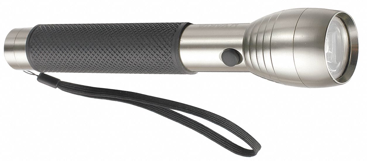 GRAINGER APPROVED Industrial LED Handheld Flashlight, Aluminum, Gray ...