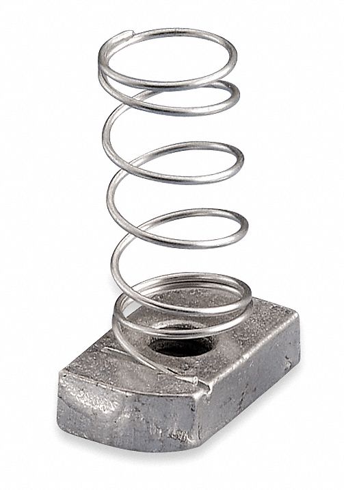With Spring Channel Nut, Steel - Grainger
