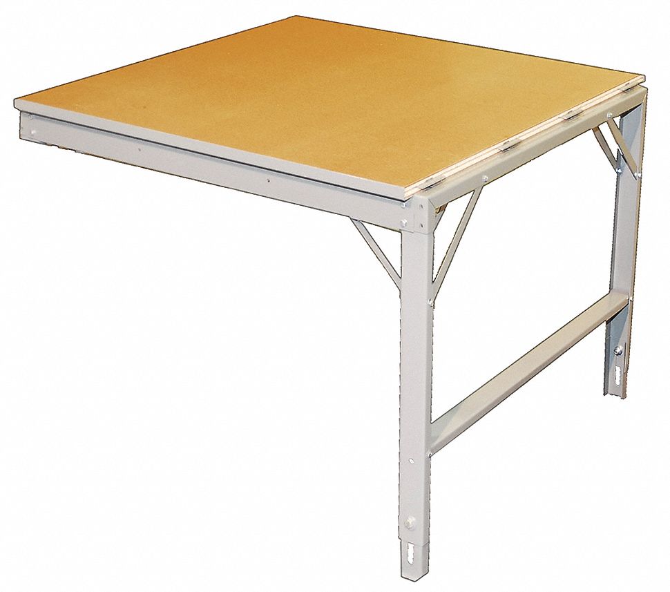 Work Table: 1,000 lb Load Capacity, 48 in Wd, 30 in Dp, 33 3/8 in to 36 3/4 in Ht