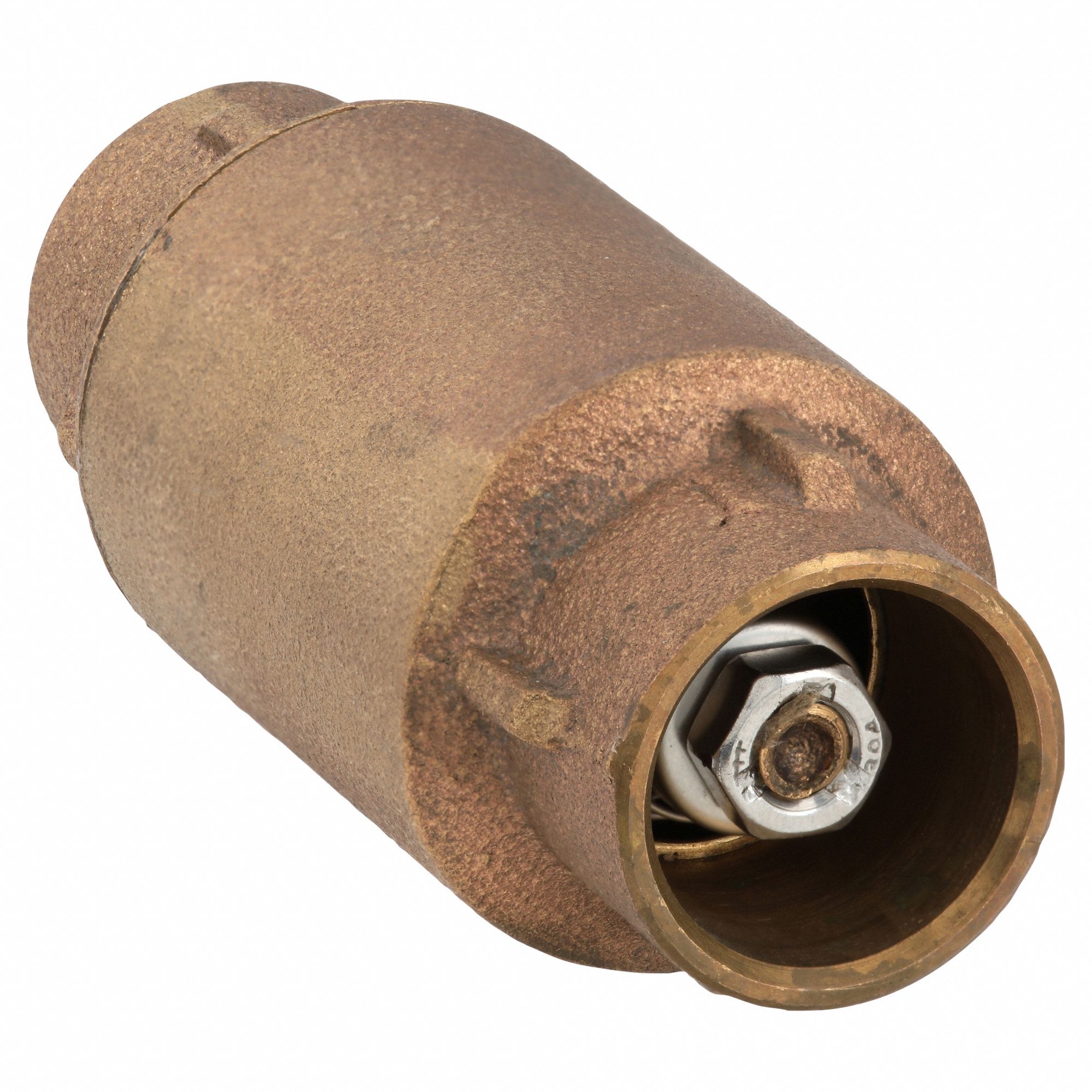 SPRING CHECK VALVE, INLINE VALVE BODY, 1 IN PIPE, SWEAT X SWEAT, BRONZE, SWEAT
