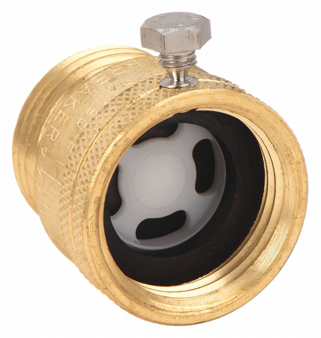 Vacuum Breaker: Female IPS x Male GHT, For Water Media, 34°F – 160°F, Brass, Female