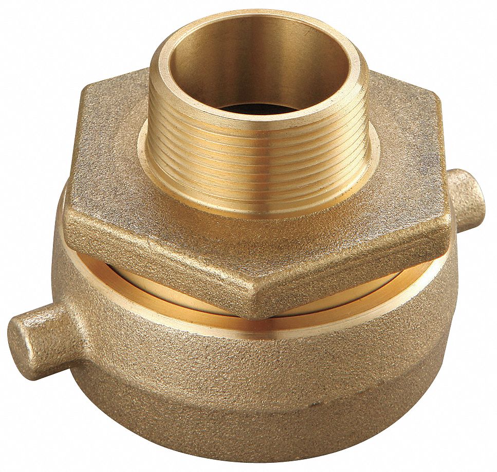 GRAINGER APPROVED Fire Hose Adapter, Pin Lug, Fitting Material Brass x