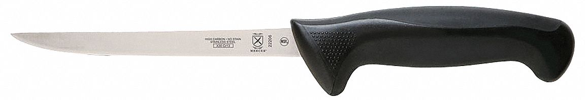 Boning Knife: Narrow, 6 in Overall Lg, Steel Blade, Santoprene/Polypropylene Handle
