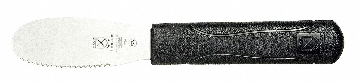 Spreader: 8 1/2 in Overall Lg, Stainless Steel Blade, Polypropylene Handle, Black