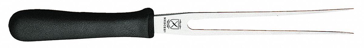 Meat Serving Fork: 12 3/16 in Overall Lg, Black/Silver, NSF Certified, 2 Tines