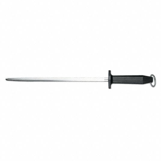 MERCER CUTLERY, Steel, 12 in Overall Lg, Regular Cut Sharpening Steel ...