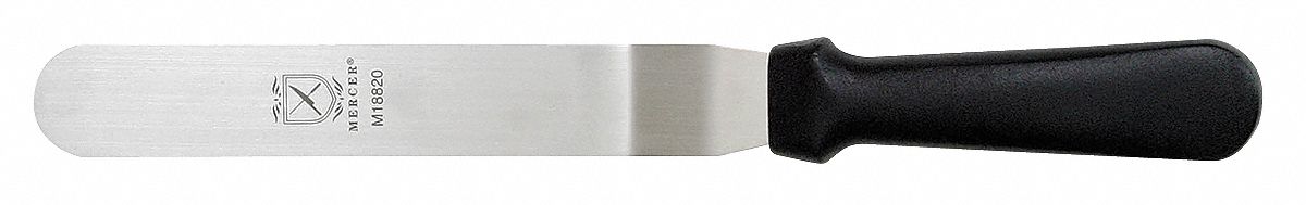 Spatula: 13 3/8 in Overall Lg, Stainless Steel Blade, Polypropylene Handle, Black