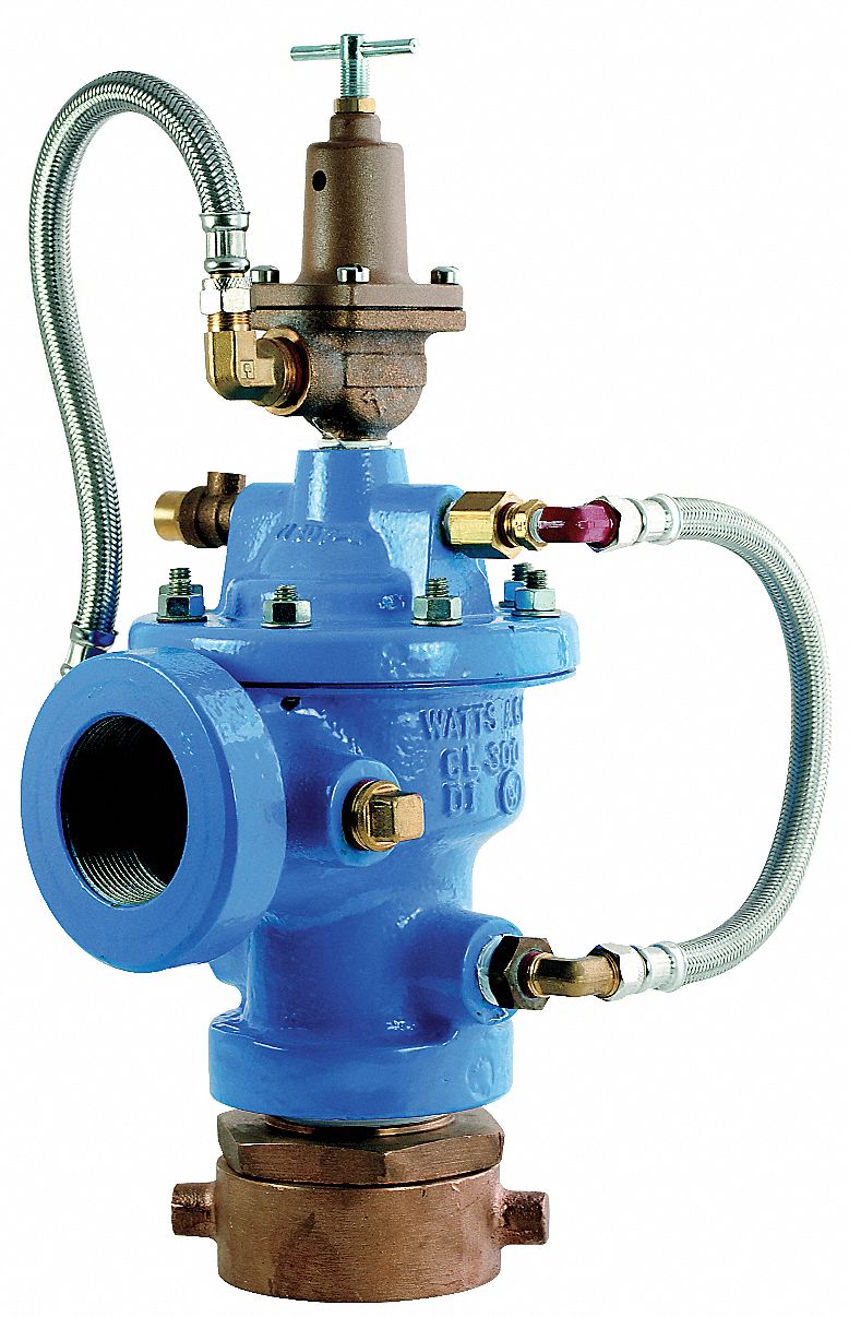 2 1/2 in Cast Iron Fire Hydrant Relief Valve, 500 gpm @ 45 fps, Pilot Adjustment Range 20 to 175 psi