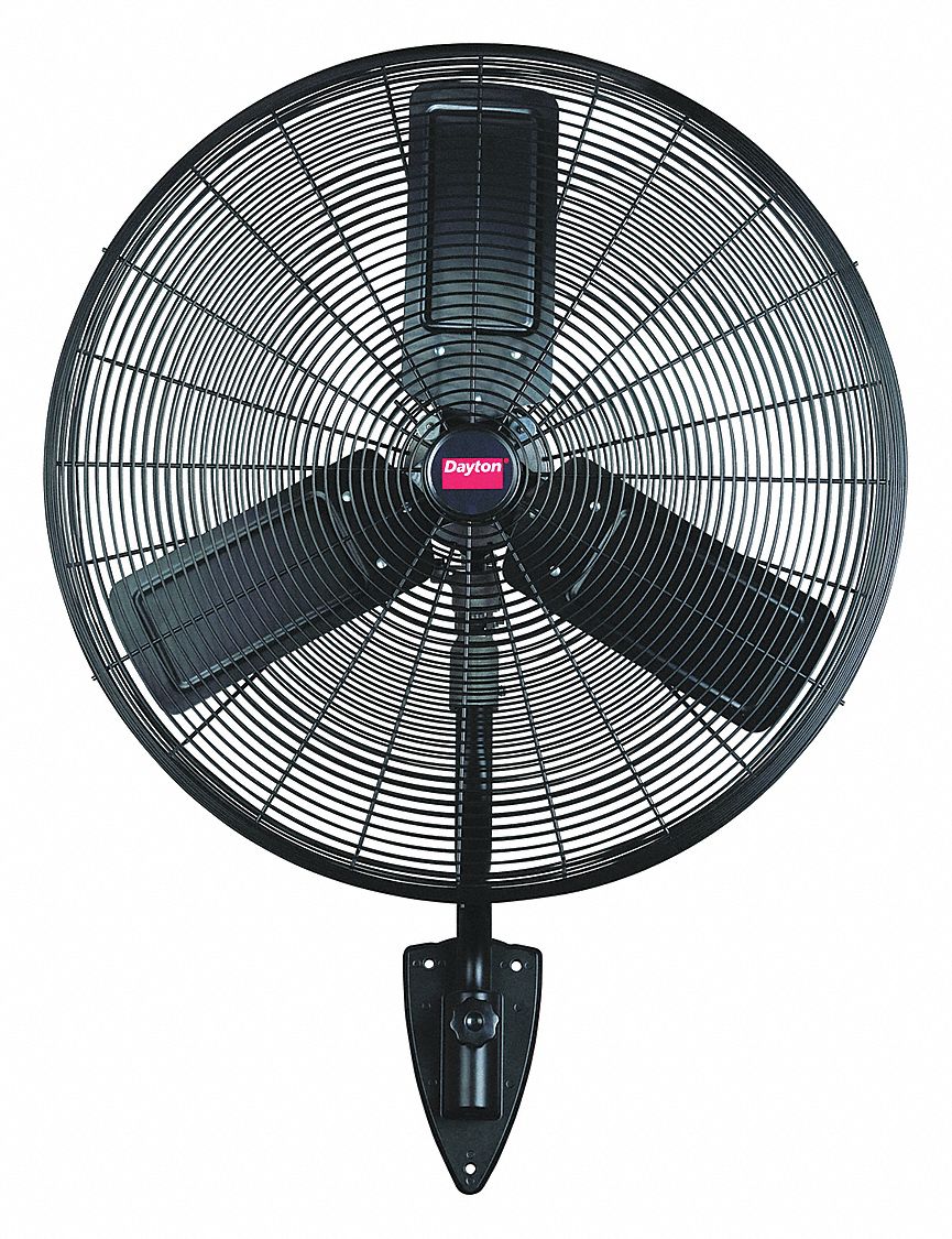 DAYTON 30 in Wall Mounted Oscillating Fan, Stationary, Wall, 115V AC