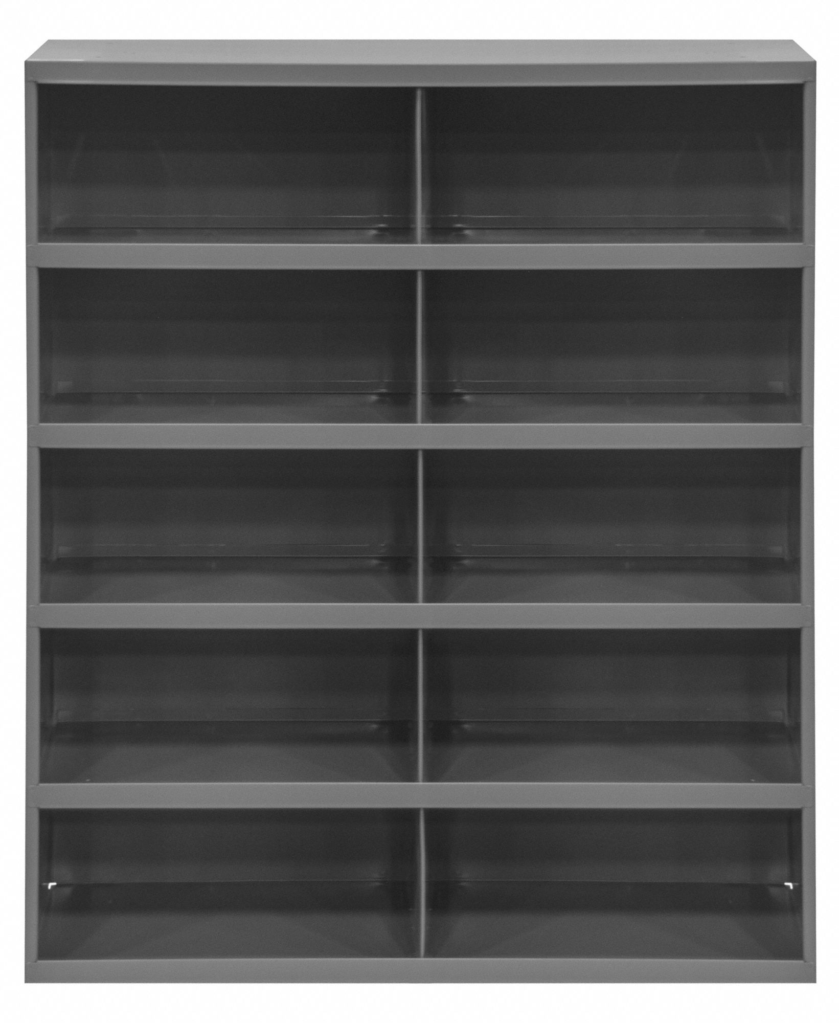 PIGEONHOLE BIN UNIT, 34 IN X 12 IN X 42 IN, 10 COMPARTMENTS, 16¼ IN X 12 IN X 7¼ IN