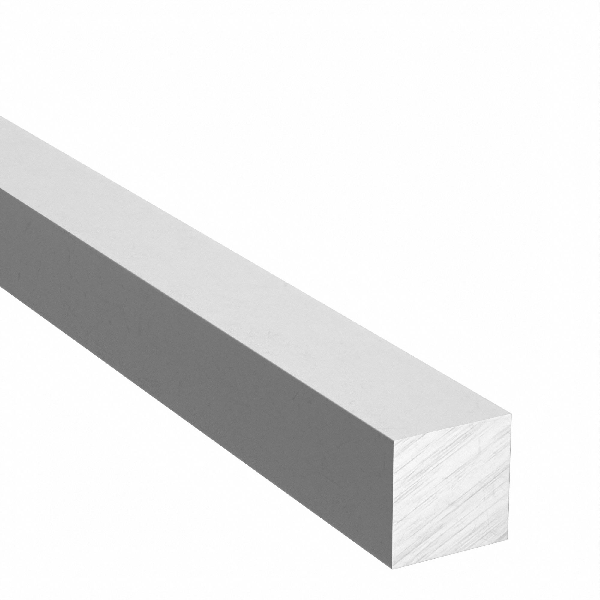 Aluminum Square Bar: 6063, 0.5 in T, 1/2 in W, 8 ft L, T52, ±0.009 in, Mill, Heat Treatable