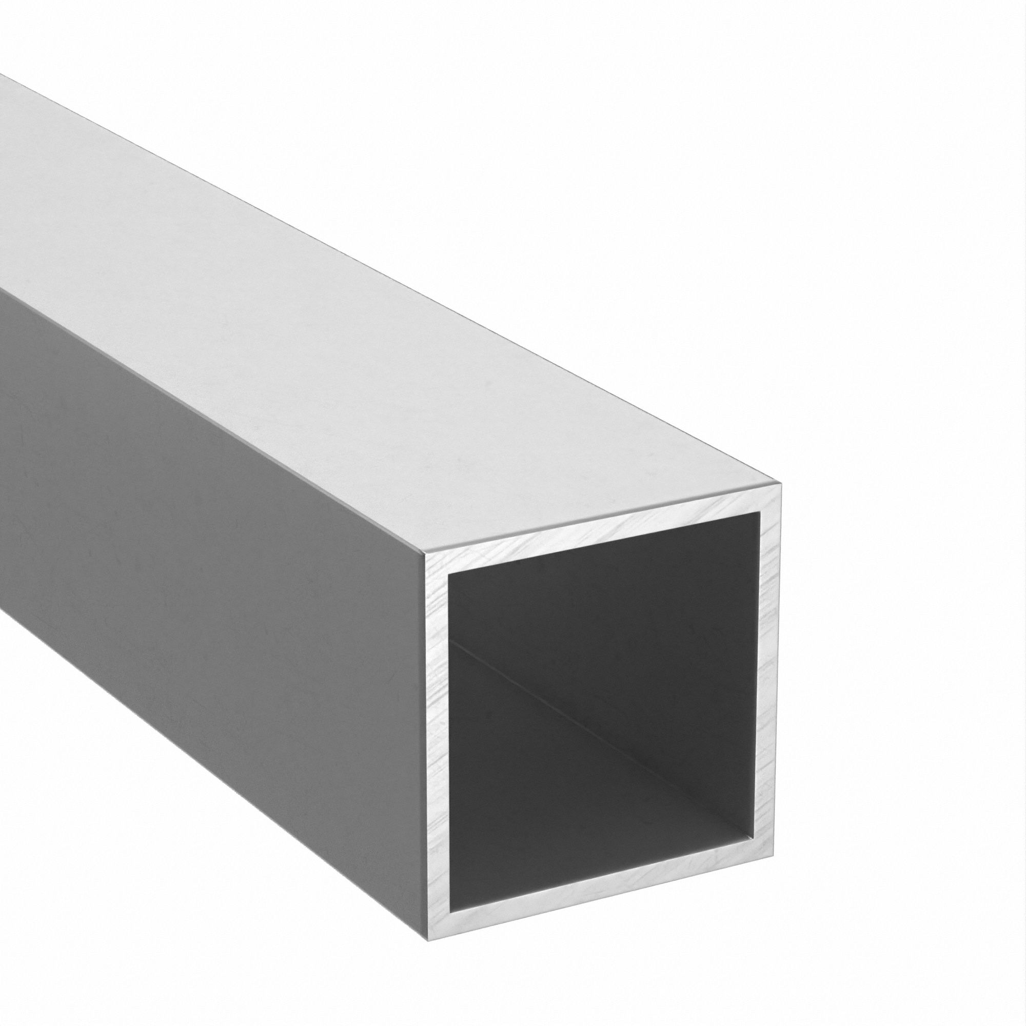 Aluminum Square Tube: 6063, 3/4 in Outside Ht, 3/4 in Outside Wd, 0.13 in Wall Thick, Mill, Extruded