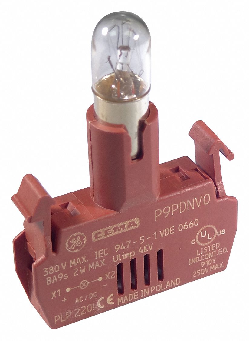 GE Lamp Module with Bulb, Lamp Type Incandescent, 24V AC/DC Lamp