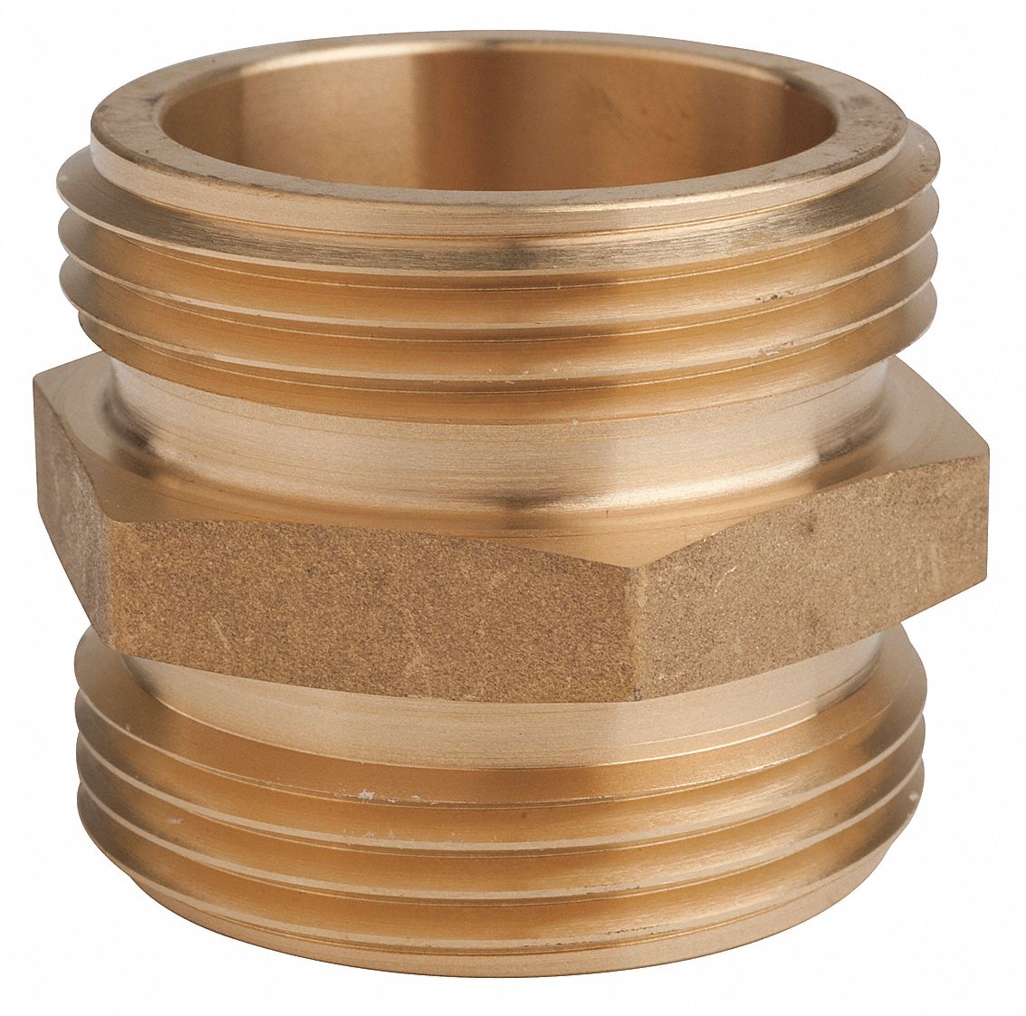 MOON AMERICAN Fire Hose Adapter, Hex, Fitting Material Brass x Brass