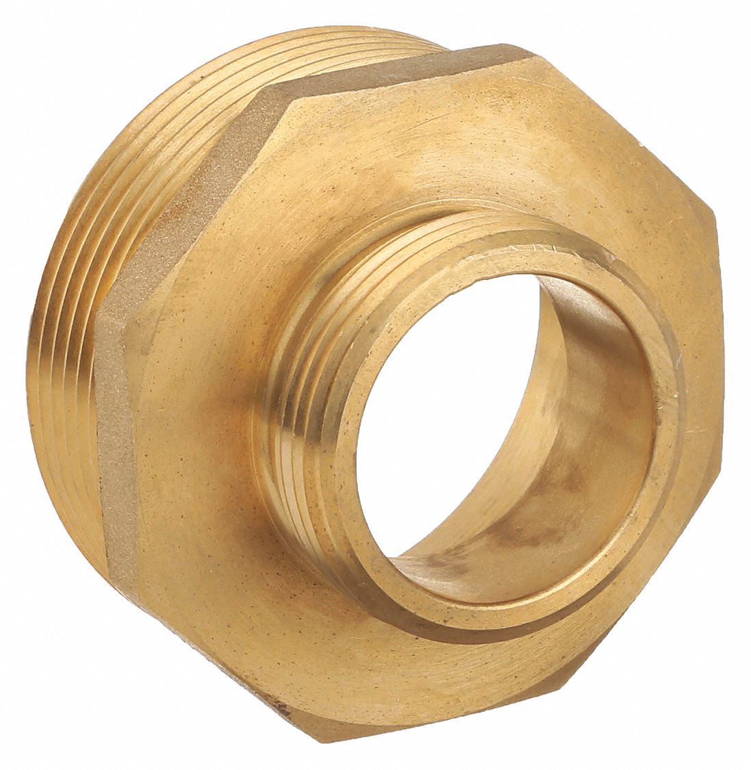 FIRE HOSE ADAPTER, 1½ IN COMPATIBLE PIPE SIZE, NH X NH, STRAIGHT, BRASS, HEX, CAST