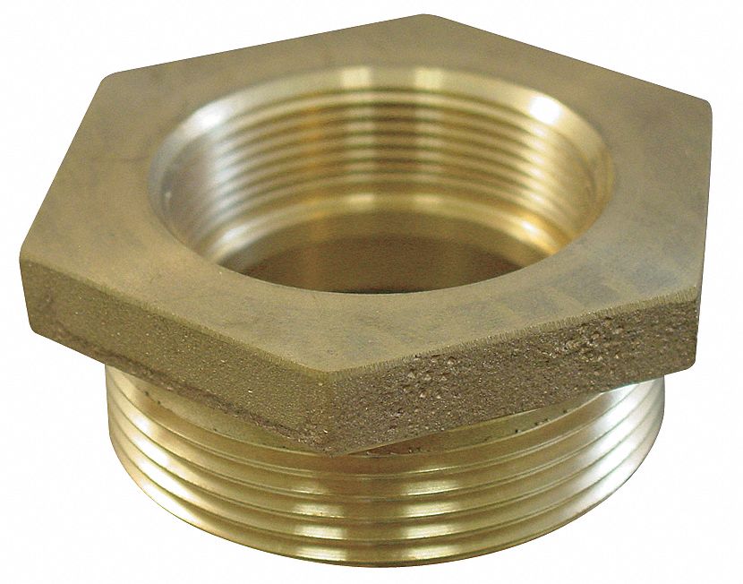 MOON AMERICAN Fire Hose Adapter, Hex, Fitting Material Brass x Brass