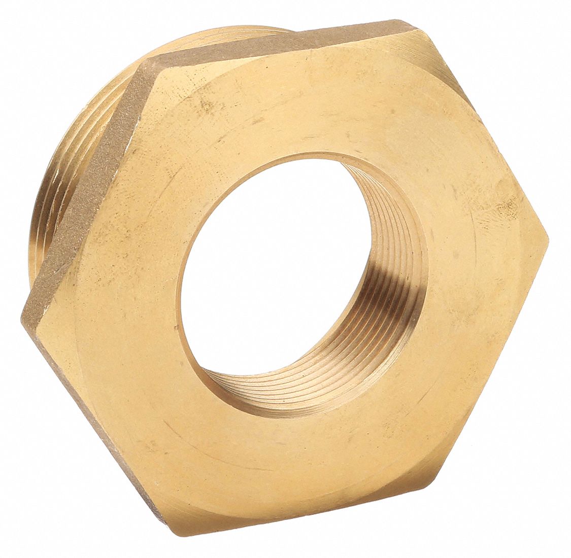 FIRE HOSE ADAPTER, 1&frac12; IN/2&frac12; IN COMPATIBLE PIPE SIZE, NPT X NH, STRAIGHT, BRASS