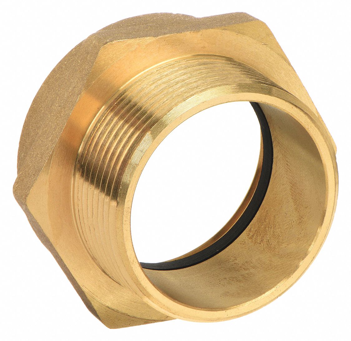 FIRE HOSE ADAPTER, 1½ IN COMPATIBLE PIPE SIZE, NPSH X NPT, STRAIGHT, BRASS, HEX