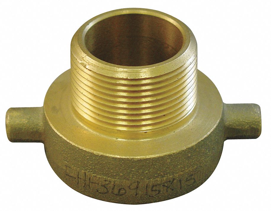 Aluminum 2" Female NPT to 2 1/2" Male NH Fire Hose Adapter 