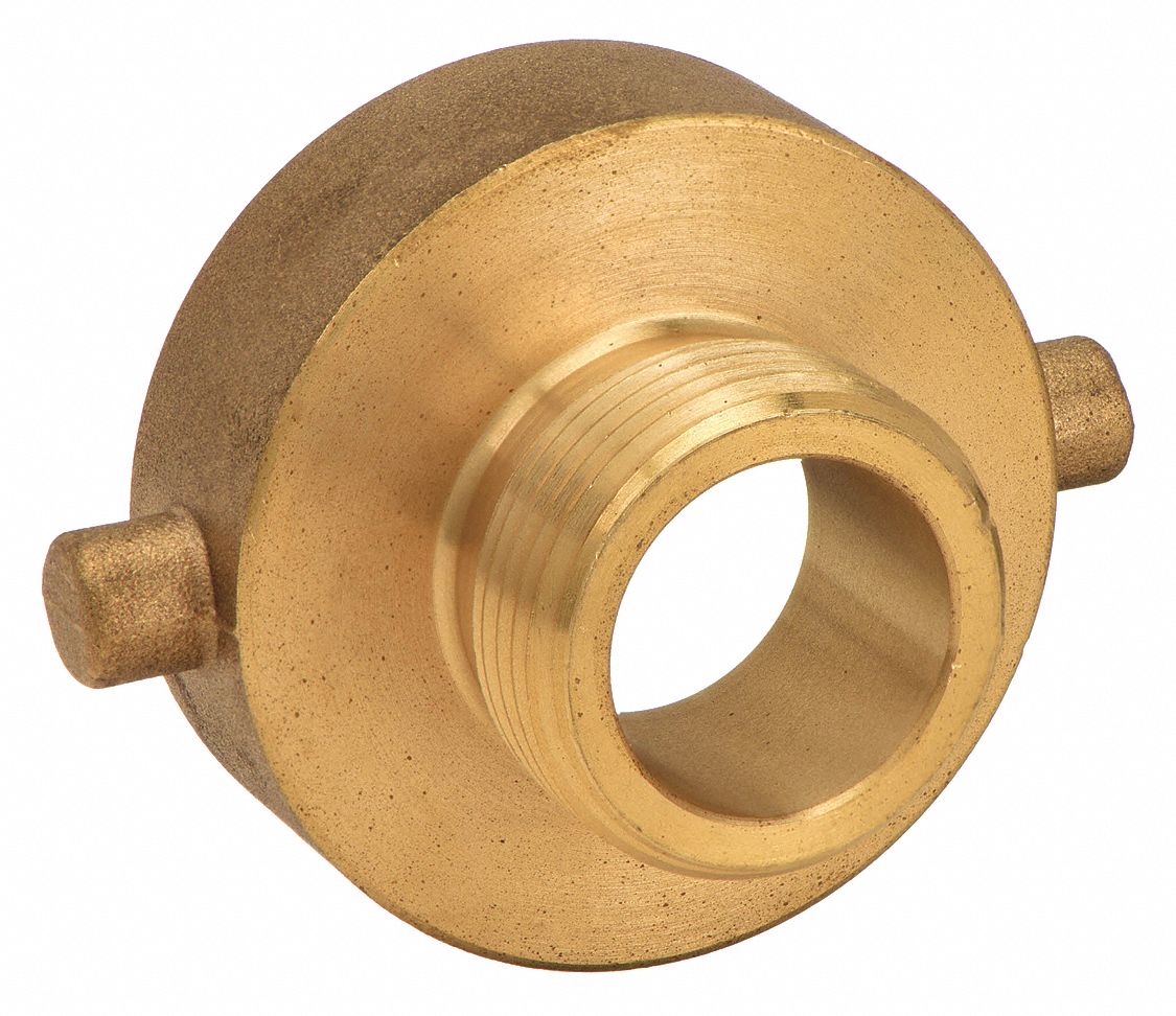 FIRE HOSE ADAPTER, 1 IN/1½ IN COMPATIBLE PIPE SIZE, NH X NPSH, STRAIGHT, BRASS, NH