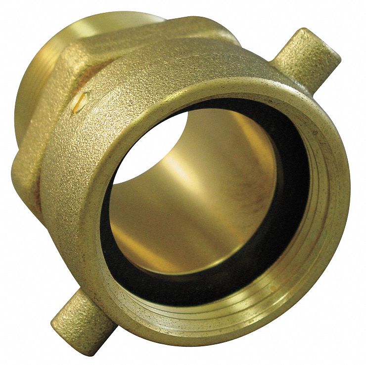 Aluminum Hex 1 1/2 Female NPT to 1 1/2 Male NH Fire Hose Adapter 