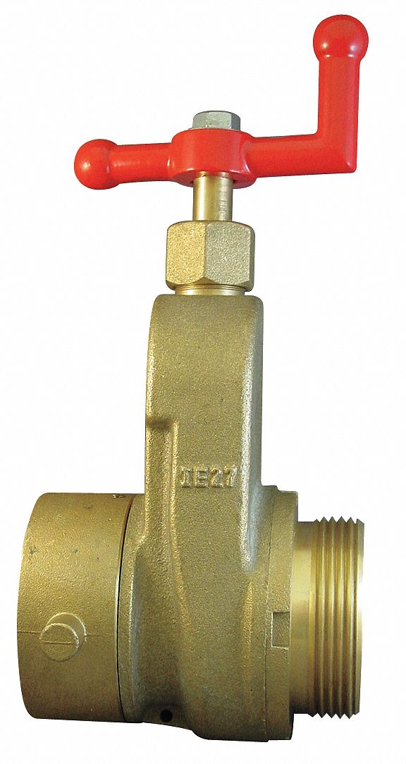 MOON AMERICAN 2 1/2" Brass Hose Gate Valve, FNST x MNST Connection, Non Rising Stem Type   Hydrant and Hose Rack Gate Valves   6APD7|734 2521