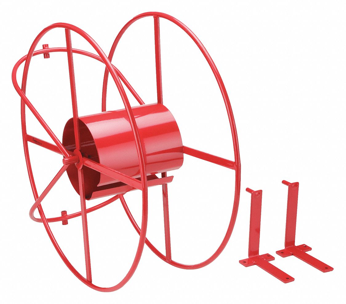 Regency Open Stainless Steel Hose Reel with 50' Hose and Spray Valve