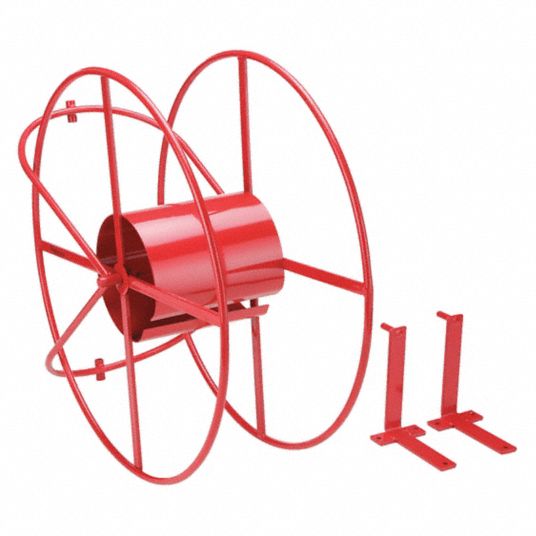 MOON AMERICAN Fire Hose Reel: Wall Mount Fire Hose Reel, 100 ft, 26 in x 13  in x 33 in