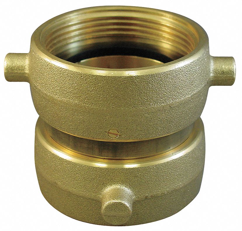 MOON AMERICAN Fire Hose Adapter, Pin Lug, Fitting Material Brass x Brass, Fitting Size 11/2 in