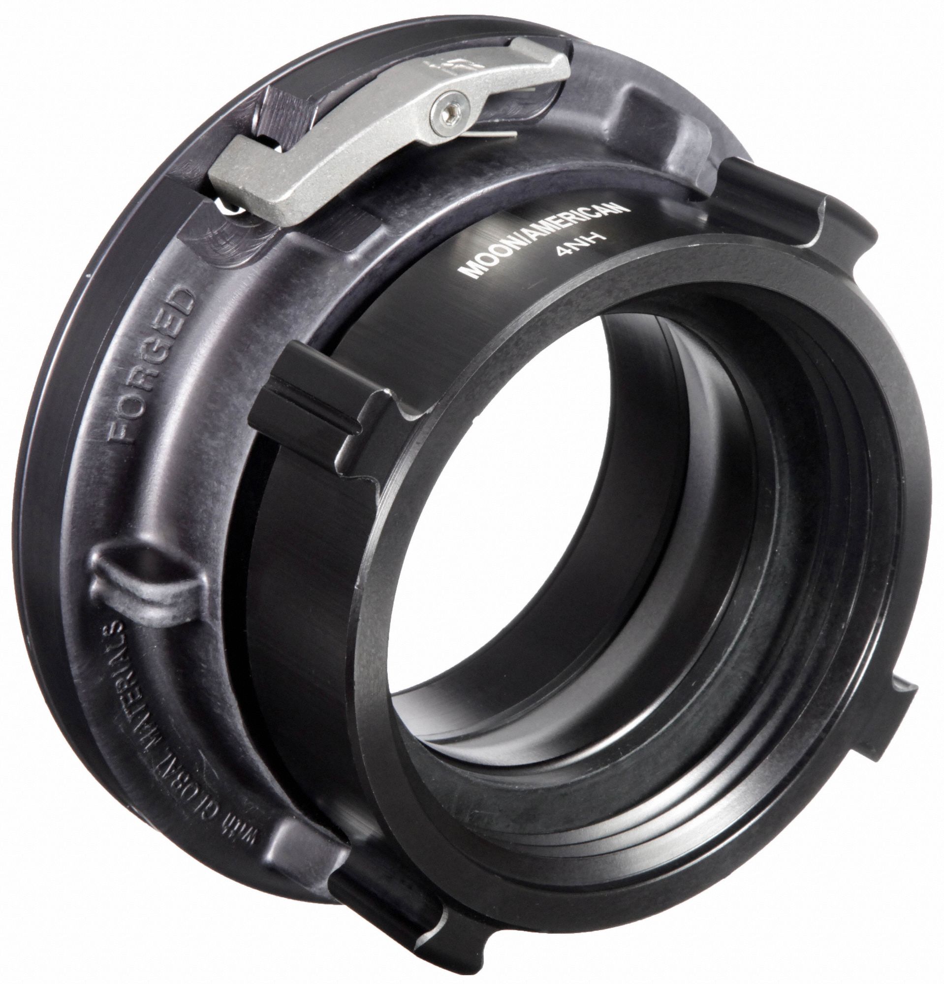 Fire Hose Adapter: 4 in_5 in Compatible Pipe Size, NH x Storz, Straight, Aluminum, NH