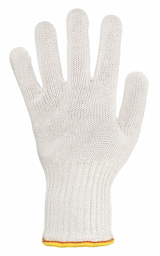 Cut Resistant Glove, White, Reversible, S