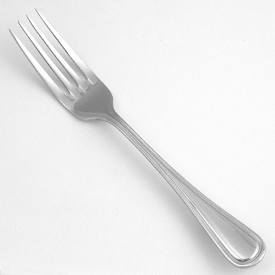 European Fork: Pacific Rim, 18/10, Stainless Steel, 8 1/8 in Overall Lg, Silver