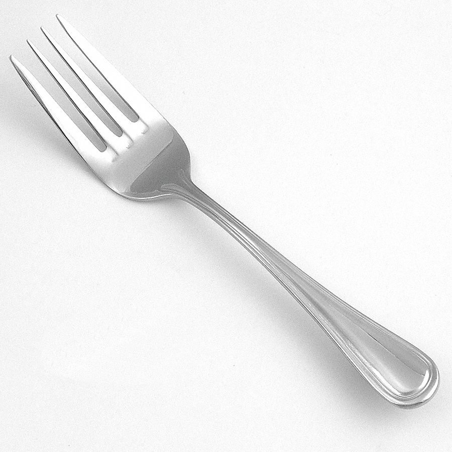 Salad Fork: Pacific Rim, 18/10, Stainless Steel, 6 3/8 in Overall Lg, Silver