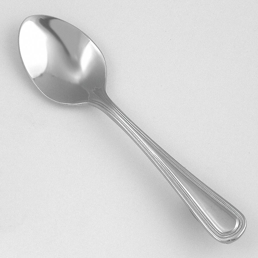 Demitasse Spoon: Pacific Rim, 18/10, Stainless Steel, 4 3/8 in Overall Lg, Silver